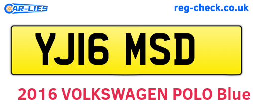 YJ16MSD are the vehicle registration plates.
