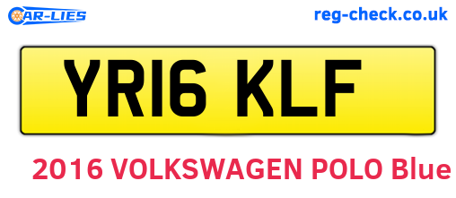YR16KLF are the vehicle registration plates.