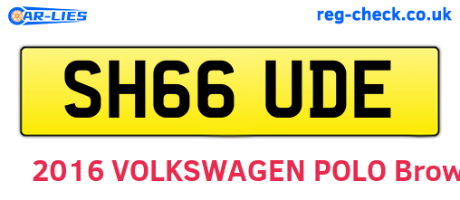 SH66UDE are the vehicle registration plates.