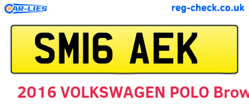 SM16AEK are the vehicle registration plates.