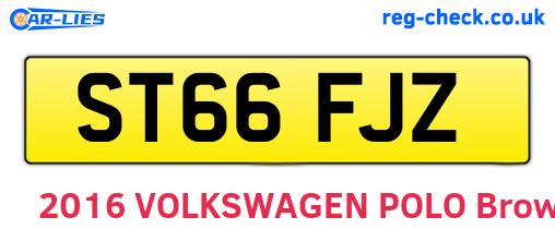 ST66FJZ are the vehicle registration plates.