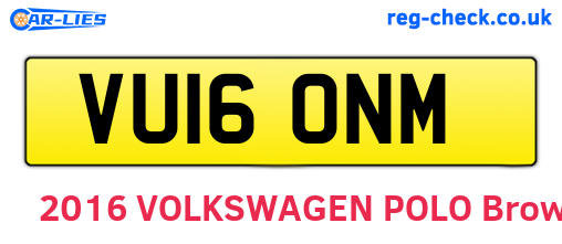 VU16ONM are the vehicle registration plates.