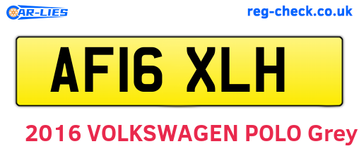 AF16XLH are the vehicle registration plates.