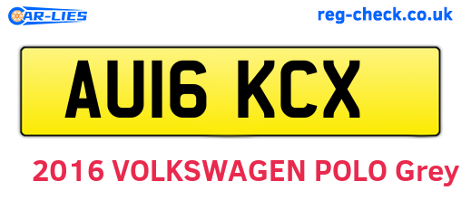 AU16KCX are the vehicle registration plates.