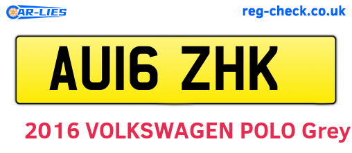 AU16ZHK are the vehicle registration plates.