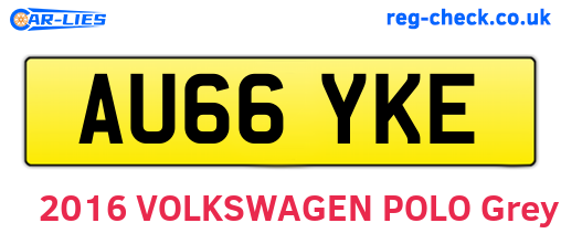 AU66YKE are the vehicle registration plates.
