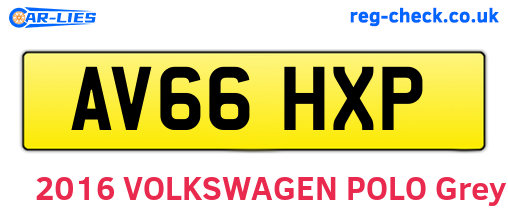 AV66HXP are the vehicle registration plates.