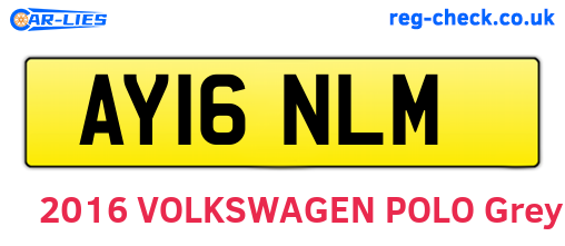AY16NLM are the vehicle registration plates.
