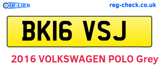 BK16VSJ are the vehicle registration plates.