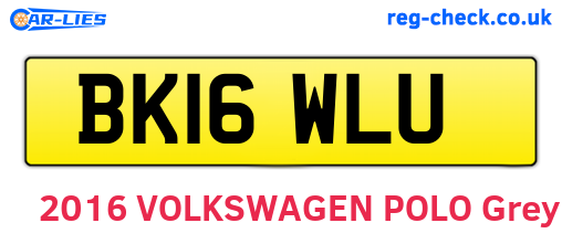BK16WLU are the vehicle registration plates.