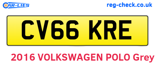 CV66KRE are the vehicle registration plates.