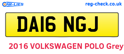 DA16NGJ are the vehicle registration plates.