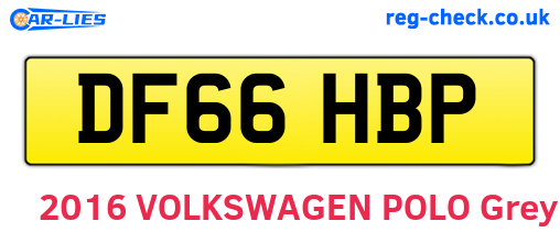 DF66HBP are the vehicle registration plates.
