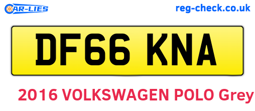 DF66KNA are the vehicle registration plates.