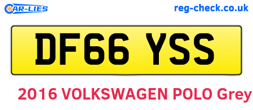 DF66YSS are the vehicle registration plates.