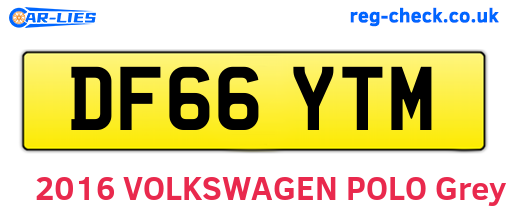 DF66YTM are the vehicle registration plates.