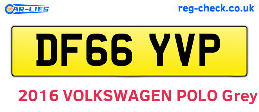 DF66YVP are the vehicle registration plates.