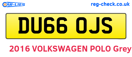 DU66OJS are the vehicle registration plates.
