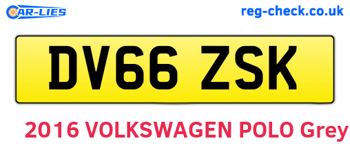 DV66ZSK are the vehicle registration plates.