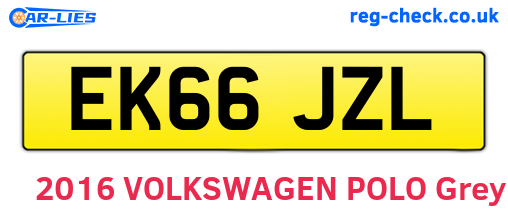 EK66JZL are the vehicle registration plates.