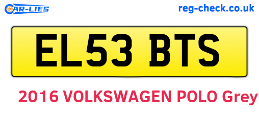 EL53BTS are the vehicle registration plates.