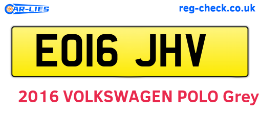 EO16JHV are the vehicle registration plates.