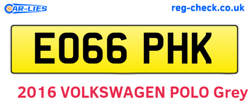 EO66PHK are the vehicle registration plates.