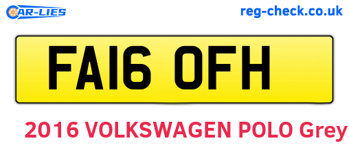 FA16OFH are the vehicle registration plates.