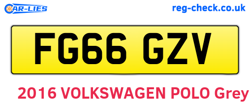 FG66GZV are the vehicle registration plates.