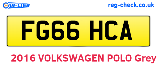 FG66HCA are the vehicle registration plates.