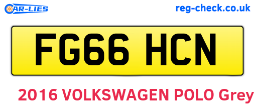 FG66HCN are the vehicle registration plates.