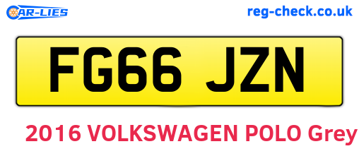 FG66JZN are the vehicle registration plates.