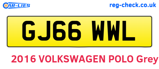 GJ66WWL are the vehicle registration plates.
