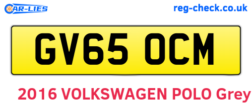 GV65OCM are the vehicle registration plates.