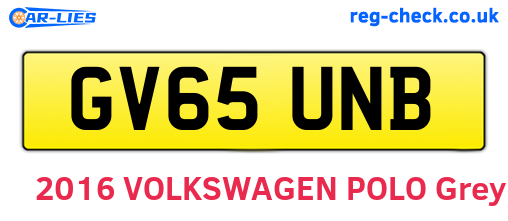 GV65UNB are the vehicle registration plates.