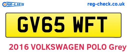 GV65WFT are the vehicle registration plates.