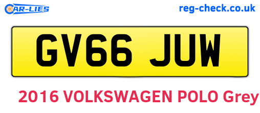 GV66JUW are the vehicle registration plates.