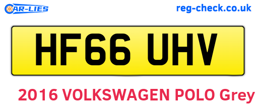 HF66UHV are the vehicle registration plates.