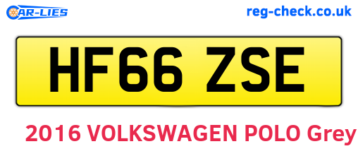 HF66ZSE are the vehicle registration plates.
