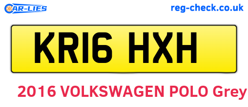 KR16HXH are the vehicle registration plates.