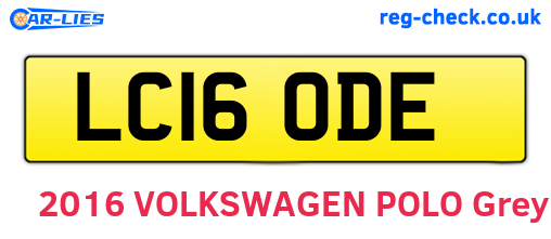 LC16ODE are the vehicle registration plates.