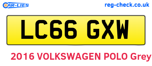 LC66GXW are the vehicle registration plates.
