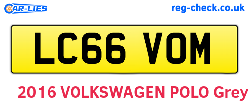 LC66VOM are the vehicle registration plates.