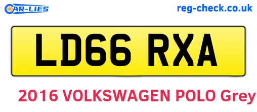 LD66RXA are the vehicle registration plates.