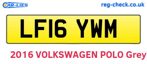LF16YWM are the vehicle registration plates.