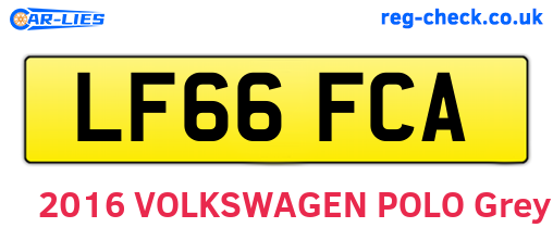 LF66FCA are the vehicle registration plates.