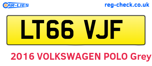 LT66VJF are the vehicle registration plates.