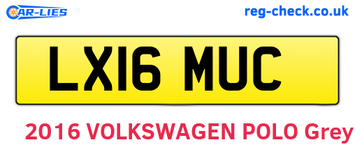 LX16MUC are the vehicle registration plates.