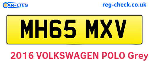 MH65MXV are the vehicle registration plates.