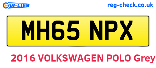 MH65NPX are the vehicle registration plates.